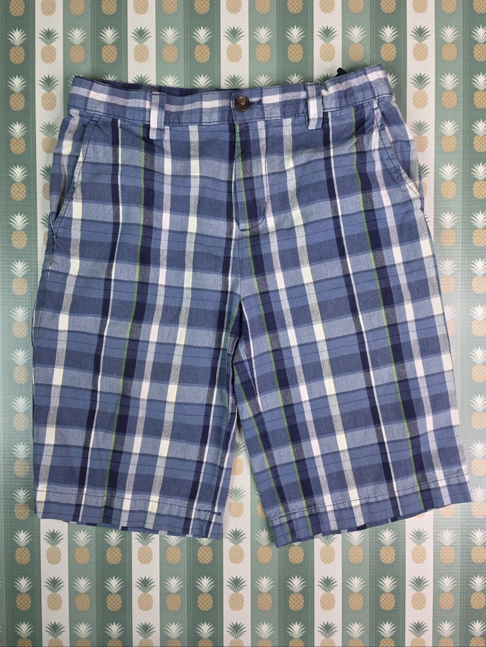 Brooks Brothers Blue Plaid Cotton Shorts